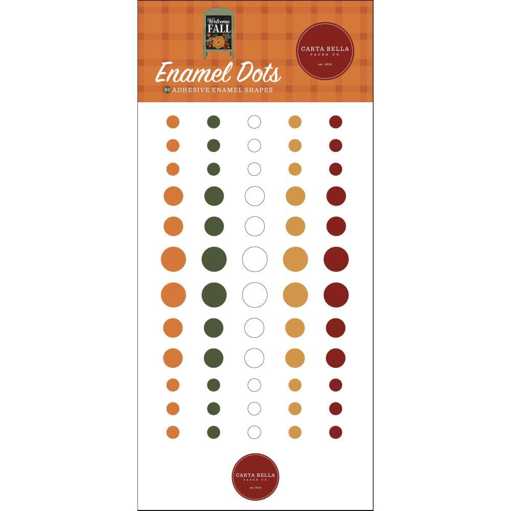 Crafts Enamel Dots CB Welcome Fall White Red Gold Green Orange