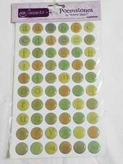 NEW Lot 4 Pkgs Sonnets Poemstones Sharon Soneff Alphabet Letters Black Greens -F