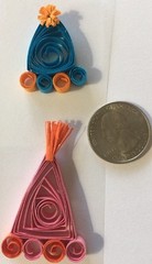 PARTY HATS Quillettes Quilling Stickers(2pc)Jolee’s•Birthday•Clown •Handmade•
