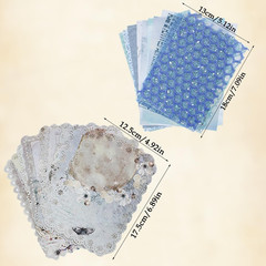 75 Sheets of Scrapbook Paper, Lace Edged Vintage Journaling Scrapbooking&Mesh T