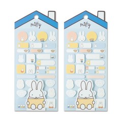 MIFFY Name & Memo Sticker 2sheets Set / PVC / Removable Diary Stickers
