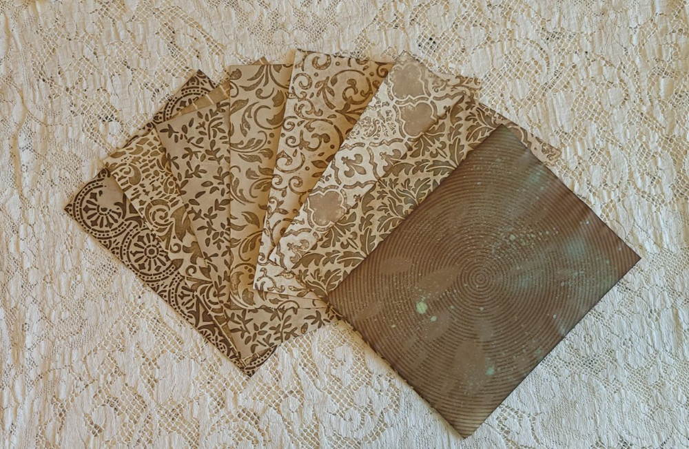 Eight Coffee Dyed Handmade Papers for Your Journals-8 1/2 x 11-28 LB Paper-Set 4
