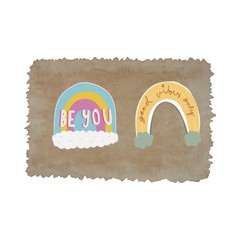 Rainbow Sticker Sheet for Scrapbooking, 8 x 7 Inches, 4 Stickers, for Laptops