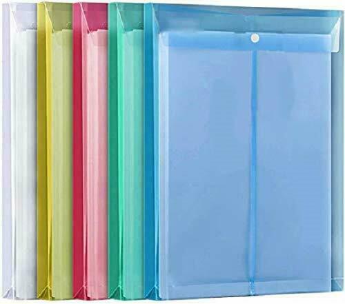 A4 Document File Bag/ Multicolor Envelope Holder Storage Case, Pack of 10