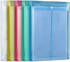 A4 Document File Bag/ Multicolor Envelope Holder Storage Case, Pack of 10