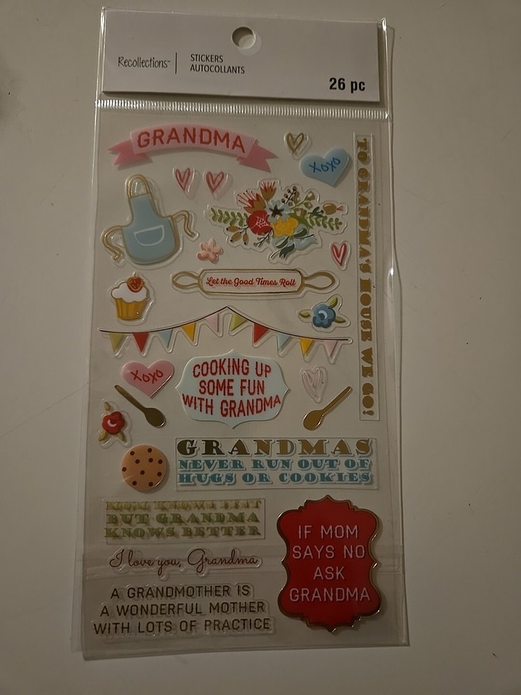 Recollections GRANDMA Flat Scrapbooking Stickers