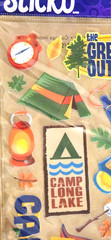 Sticko 26pcs Great Outdoors Camping Stickers Tent Canoe Fishing Scrapbook NEW