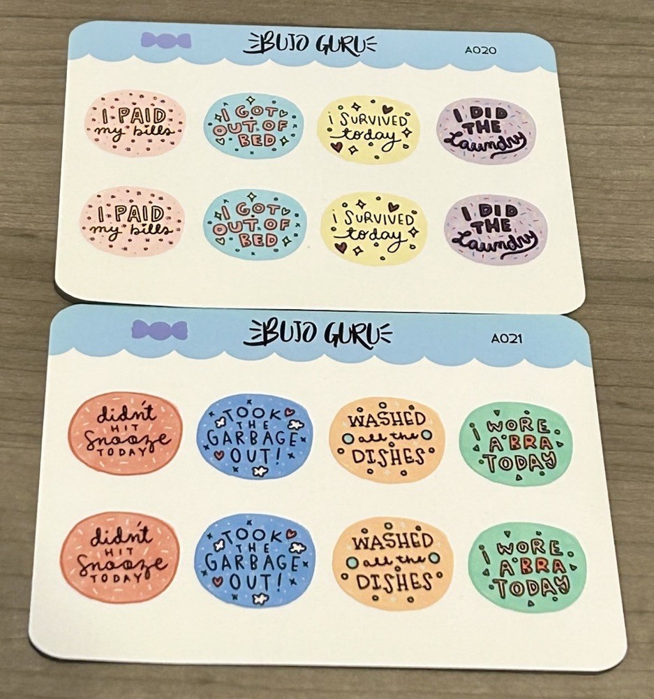 NEW Bujo Guru “Chores Checkboxes” Sticker Sheets Stickers