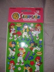 Sandylion Sticker Girls Baseball Sports Sticker Sheets Vintage Sports Base ball
