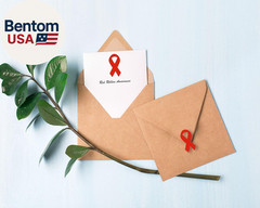 250 Small Red Ribbon Awareness Stickers – Small Red Ribbon Shaped Stickers for H