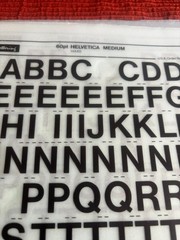 FIVE Letraset INSTANT LETTERING Transfer 60pt Helvetica Medium NICE 5