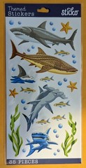 Themed Sticker Single Sheet / Sharks / 35 pieces