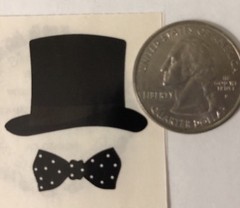 FORMAL Stickers(6pc) Mrs.Grossman’s•Blk Top Hat•Roses•Tie•Wedding•Prom•Groom•