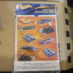Hot Wheels Car Puffy Stickers By Heartline Hallmark Sticker Sheet 2004 New