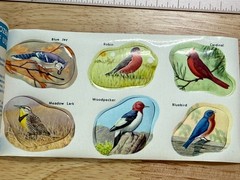 Vintage Dennison Mid Century Wild Bird Seals Stickers Booklet 36 Seals Complete