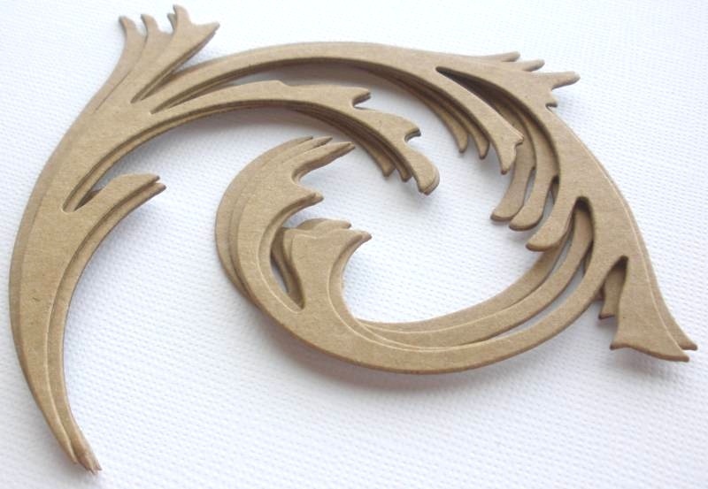 {6} *ELEGANT ROUND FLOURISH* Chipboard Die Cuts – 3 1/2″