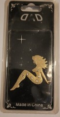 3D Diamond Beautiful Girl Metal Chrome car stickers( Gold Or Silver)