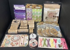 Lot of Scrapbooking And Craft Supplies. Paper Flowers, Stamps, Ephemera & More