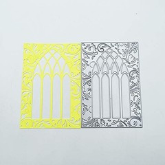 Metal Door Window Frame Lace Background Cutting Door and window lace frame