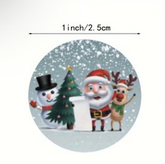 40 PCs Round 1” Christmas Themed Stickers Small Business Envelope Seals Gift