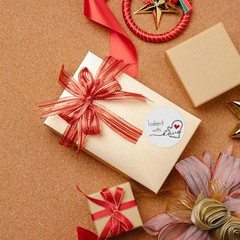 500 Pcs Baked with Love Label Stickers for Bakery Cookie Bags Wedding Christmas