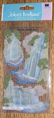RARE Jolees VELLUM WATERFALLS Mountains Trees Card Making 3D Scrapbook Stickers