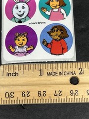 Vintage Arthur Cartoon 3 Sticker Sheets 1997 PBS Marc Brown DW Buster Brain MORE