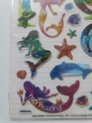 NEW Glitter Fancy Mermaid Starfish Dolphin Seashells Fish Puffy Stickers