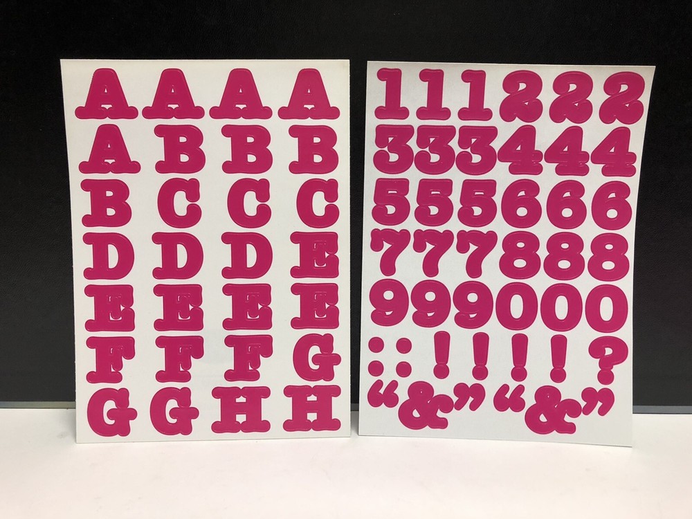 Creative Memories Stickers PINK ALPHABET LETTERS NUMBERS ABC/123 – Retired