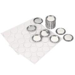 40 Set Bottle Caps for Crafts, Caps with Epoxy Stickers, Silver
