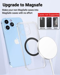 Black Magsafe Ring Stickers 10 Pieces Metal for Wireless Charging Compatibility