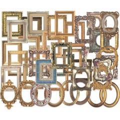 80 Pcs Vintage Baroque Frame Stickers for Scrapbooking, Aesthetic Colorful1