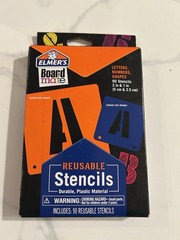 Elmers BOARD MATE REUSABLE STENCILS LETTERS And NUMBERS Brand New Tracing