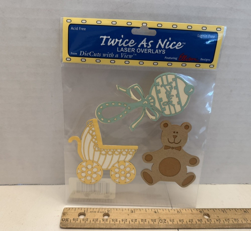 Ellison Designs «Twice As Nice» Laser Overlays Die Cuts With A View, Baby Outing