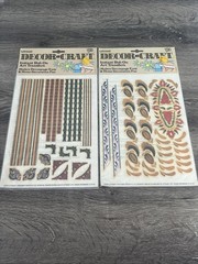 Letraset 1974 Rub‑On Transfers • NOS Decorative Borders • 2 Vintage Sheets