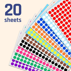 Paquete 3000 etiquetas adhesivas redondas de puntos de colores de 0.375 pulgadas