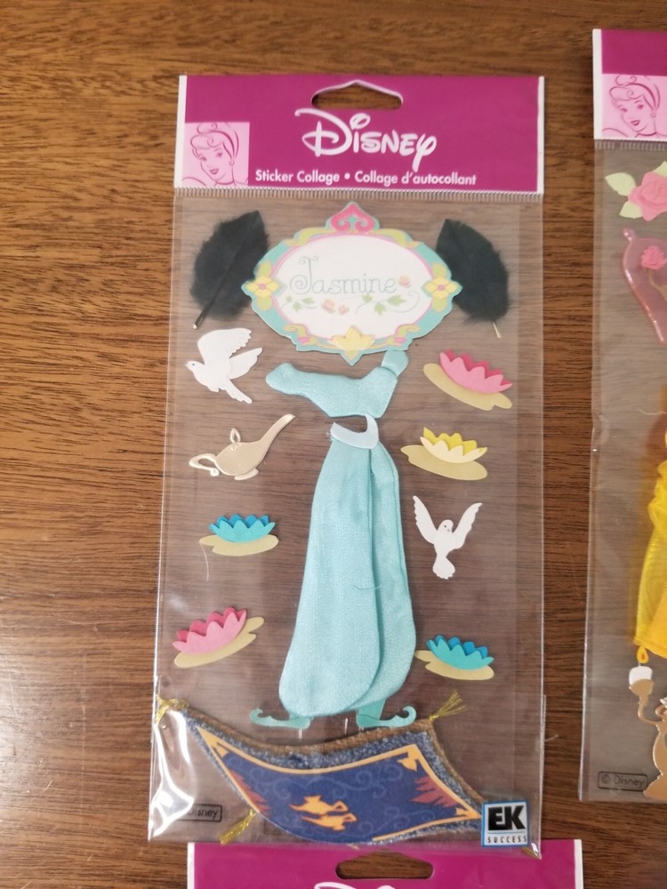 NEW Disney Princess 3d Stickers Jasmine Scrapbook Ek Success Aladdin