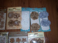NW 16pks FLORAL CANVAS BURLAP FLORAL STICKERS SHADOW BOX SCRAP BOOK CRAFT OTHER