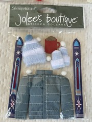 Lot of 3 Jolee’s Boutique SNOW SKI Stickers 3D Sled Jacket Skis Shovel Cocoa