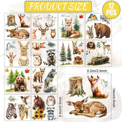 12 Sheets Rub on Transfers for Crafts and Furniture,Multiple Animal Rub on Trans