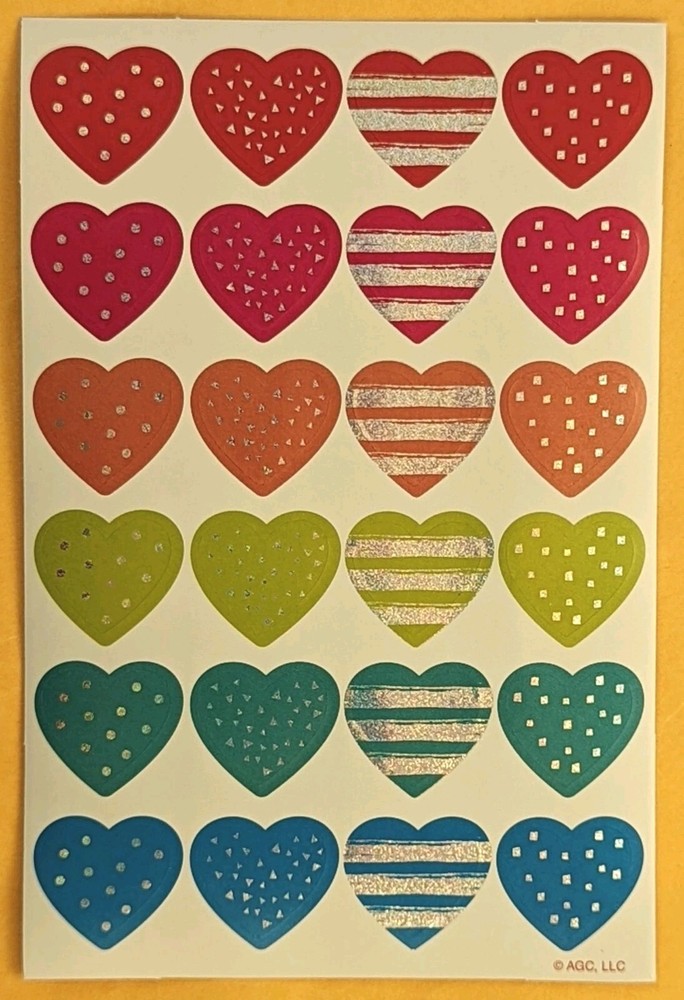 Hearts Love. Single Sticker Sheet