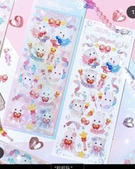 Kawaii Cute Milky Myo Rabbit And Cat Sailor Moon Hologram Sticker Sheet