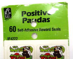 Vintage Positive Pandas 60 Incentive Stickers Instructional Fair IF4222 NIP NOS