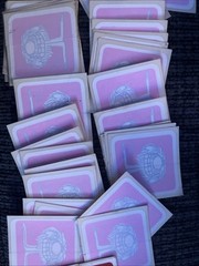 Vintage 80s Novelty Sticker Lot 31 NOS Unused + 1 Display Cartoon Face