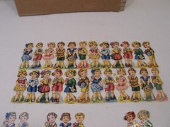 LOT VINTAGE PZB PAUL B ZOECKE CHROMOLITHOGRAPH DIE CUT BOY & GIRL SCRAPS