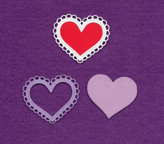 HEART LOVE LETTER / background Queen & Co. Valentine die cuts scrapbook cards