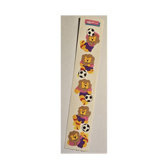 Vintage 1984 Toots by Cardesign Inc. Soccer Lions Sticker strip #MUS 220