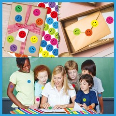 1800Pcs Happy Smile Face Stickers, 1 Inch Happy Face Decal Stickers Colorful …