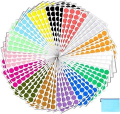 Effortlessly Organize with 2400 Color Coding Dot Stickers – Assorted 15 Colors