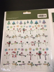 Christmas Stickers Mini Snowman / Trees + Glitter Candy Canes w/ Gemstones * NEW